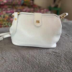 Vintage Real Italian Leather  White Color Mario Avane Crossbody Bag - Purse